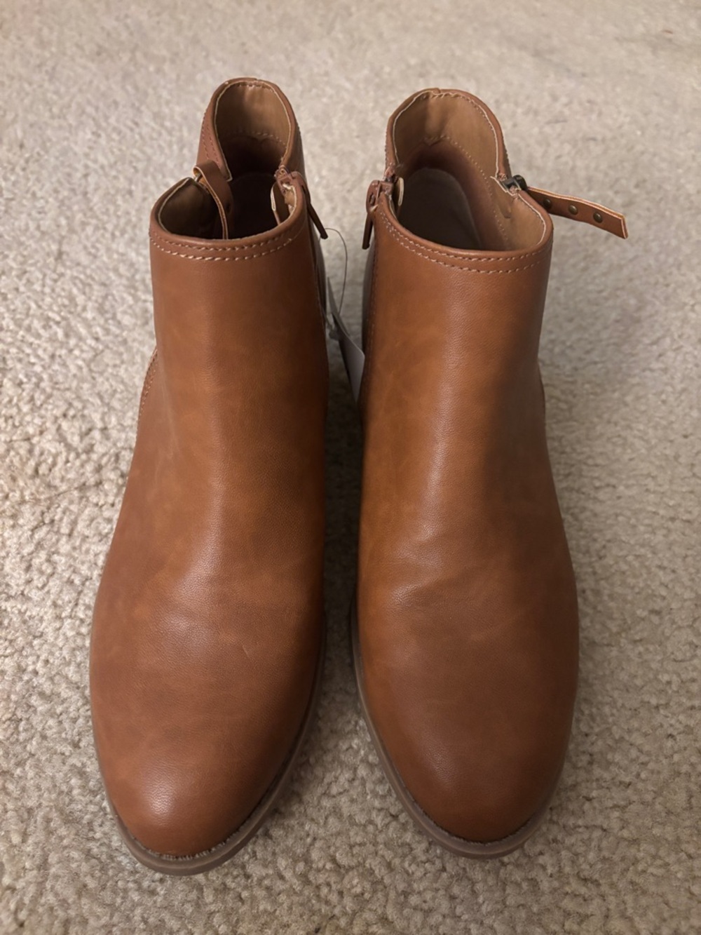 Arizona Jean Company Tan Ankle Booties with Side Zip